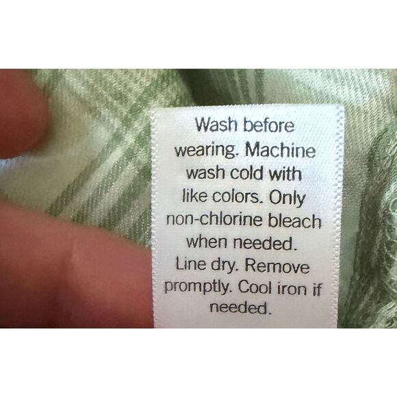 SO Goods For Life Green Plaid Long Sleeve Tiered Mini Dress Cottagecore - Picture 5 of 8